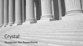  Presentation with supreme court - Presentation theme enhanced with steps and columns background and a light gray colored foreground