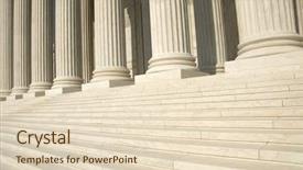  Presentation with greek column - Slide deck featuring steps and columns background and a lemonade colored foreground