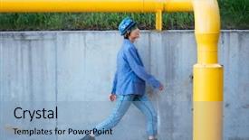  Presentation with end - Theme having steps into a dead end background and a light blue colored foreground