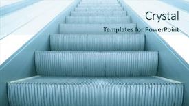  Presentation with moving business - Cool new presentation with steps of moving business escalator backdrop and a light blue colored foreground