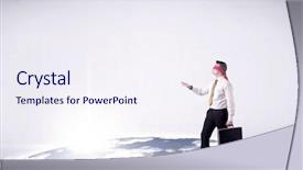  Presentation with blindfolded - Theme having steps on a realistic globe background and a  colored foreground