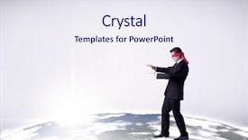  Presentation with realistic - Cool new presentation theme with steps on a realistic globe backdrop and a  colored foreground