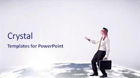  Presentation with realistic - Amazing theme having steps on a realistic globe backdrop and a  colored foreground