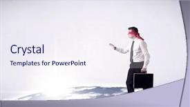  Presentation with blindfolded - Presentation theme featuring steps on a realistic globe background and a  colored foreground