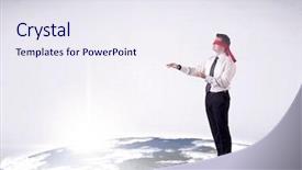  Presentation with realistic - PPT theme enhanced with steps on a realistic globe background and a  colored foreground