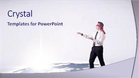  Presentation with blindfolded - Amazing presentation theme having steps on a realistic globe backdrop and a  colored foreground