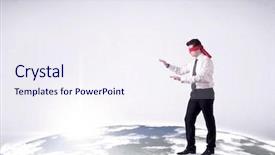  Presentation with realistic - Audience pleasing theme consisting of steps on a realistic globe backdrop and a  colored foreground