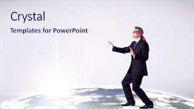  Presentation with realistic - Cool new presentation with steps on a realistic globe backdrop and a  colored foreground