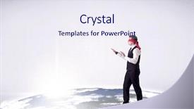  Presentation with realistic - Slide deck enhanced with steps on a realistic globe background and a  colored foreground