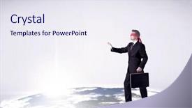  Presentation with blindfolded - Audience pleasing presentation consisting of steps on a realistic globe backdrop and a  colored foreground