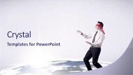  Presentation with blindfolded - Cool new slide set with steps on a realistic globe backdrop and a  colored foreground