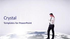  Presentation with realistic - Presentation theme having steps on a realistic globe background and a  colored foreground