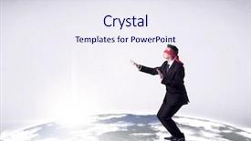  Presentation with realistic - Slide deck consisting of steps on a realistic globe background and a  colored foreground