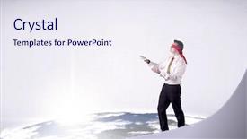  Presentation with realistic - Slides having steps on a realistic globe background and a  colored foreground