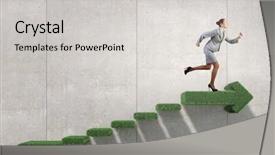  Presentation with career - Audience pleasing PPT theme consisting of steps success - up the career ladder mixed backdrop and a light gray colored foreground