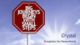  Presentation with journeys - PPT theme with grow faith - big journeys begin with small background and a sky blue colored foreground