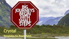  Presentation with journeys - PPT theme featuring grow faith - big journeys begin with small background and a tawny brown colored foreground