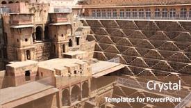  Presentation with village india - Slide set having stepwell abhaneri village rajasthan india background and a tawny brown colored foreground