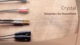  Presentation with connector - Presentation design with stereo-cables-stereo-connections-xlr background and a lemonade colored foreground