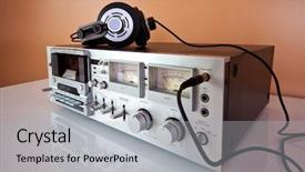  Presentation with tape recorder - Beautiful presentation theme featuring located in the namib desert backdrop and a tawny brown colored foreground.