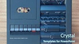  Presentation with cassette - Slides with stereo compact cassette tape deck background and a  colored foreground