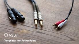  Presentation with connector - Theme having stereo-connections-xlr-balanced-phone background and a gray colored foreground