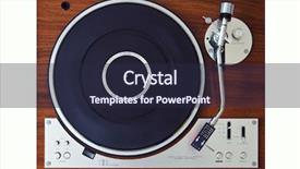  Presentation with vinyl - Colorful PPT theme enhanced with stereo turntable vinyl record player backdrop and a wine colored foreground