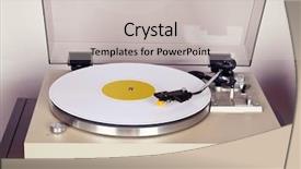 Presentation with vinyl record - Audience pleasing slide set consisting of stereo turntable vinyl record player backdrop and a light gray colored foreground