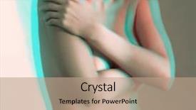  Presentation with woman body - Theme with stereoscope - stereoscopic photo of naked young background and a coral colored foreground