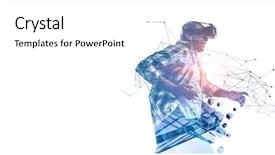  Presentation with mixed reality - Beautiful presentation design featuring stereoscope - virtual reality headset backdrop and a white colored foreground