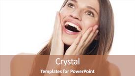  Presentation with smile sparkle shine - Slide set enhanced with stereotype - attractive young woman smile background and a  colored foreground