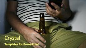  Presentation with beer - Amazing PPT theme having stereotype - closeup of a young caucasian backdrop and a  colored foreground