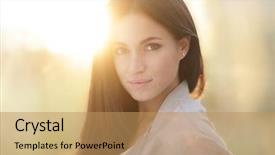  Presentation with face wash woman washing up - Theme with stereotype - face of a cute young background and a  colored foreground