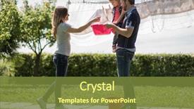  Presentation with laundry - PPT theme featuring stereotype - happy family hanging up laundry background and a  colored foreground