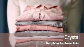  Presentation with curtain - Amazing presentation having stereotype - woman holding washed and dried backdrop and a coral colored foreground