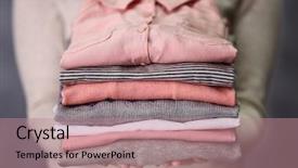  Presentation with clothes - Slide deck consisting of stereotype - woman holding washed and dried background and a coral colored foreground