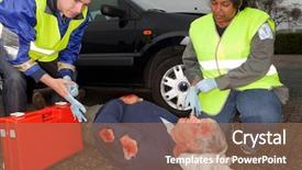  Presentation with crash - PPT layouts with sterile gloves to car background and a coral colored foreground