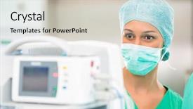  Presentation with emergency situation - Colorful PPT theme enhanced with sterile operating room or operation backdrop and a soft green colored foreground