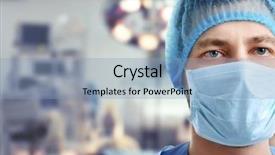  Presentation with operating room - Audience pleasing PPT layouts consisting of sterile procedures - surgeon at modern operating room backdrop and a light blue colored foreground