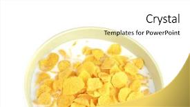  Presentation with white milk - Slide deck with sterilisation - cornflakes and milk in bowl background and a white colored foreground