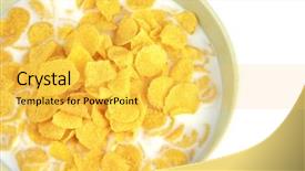  Presentation with white milk - Colorful PPT theme enhanced with sterilisation - cornflakes and milk in bowl backdrop and a yellow colored foreground