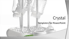  Presentation with plastic - Audience pleasing theme consisting of sterilized - baby bottles on plastic drying backdrop and a white colored foreground