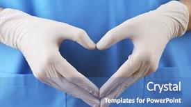  Presentation with sterilized - Presentation theme consisting of sterilized - doctor showing shape of heart background and a ocean colored foreground