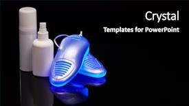  Presentation with sterilized - Slide set featuring sterilized - electric shoes dryer with uv background and a black colored foreground