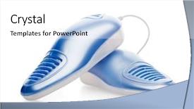  Presentation with sterilized - PPT layouts having sterilized - electric shoes dryer with uv background and a white colored foreground
