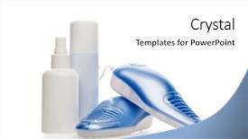  Presentation with sterilized - Slide set consisting of sterilized - electric shoes dryer with uv background and a white colored foreground