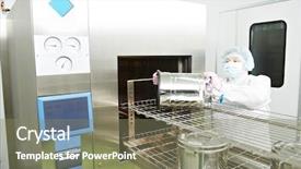  Presentation with drug pharmacy - Colorful PPT theme enhanced with sterilized - pharmaceutical factory woman worker operating backdrop and a coral colored foreground