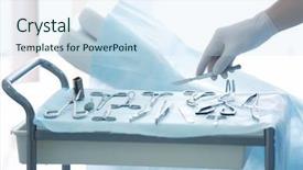  Presentation with hand surgeon - Theme featuring sterilized - surgeon hand taking lancet background and a sky blue colored foreground