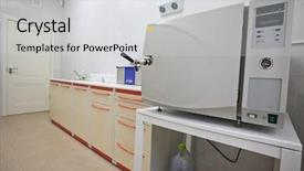  Presentation with medical instruments - Amazing presentation theme having sterilizing of medical instruments backdrop and a light gray colored foreground