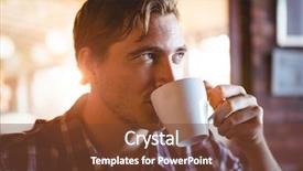  Presentation with hot and cold coffee cup - PPT theme consisting of stern - man drinking a cup background and a tawny brown colored foreground